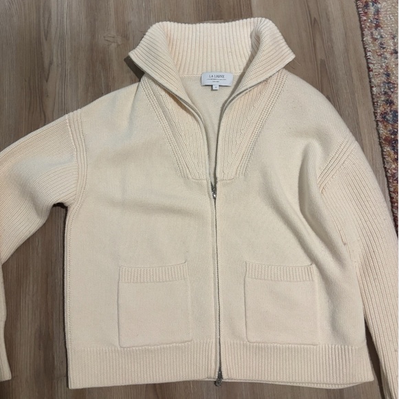 La Ligne Sweaters - La Ligne Full Zip Sweater in Cream